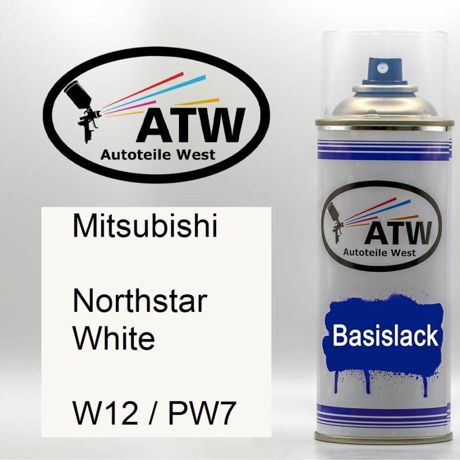 Mitsubishi, Northstar White, W12 / PW7: 400ml Sprühdose, von ATW Autoteile West.